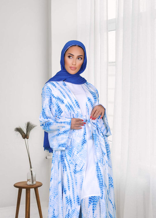 Blue Tie-Dye Versatile Modest 3-piece Set