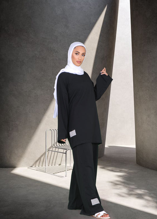 Black Modest Activewear Set