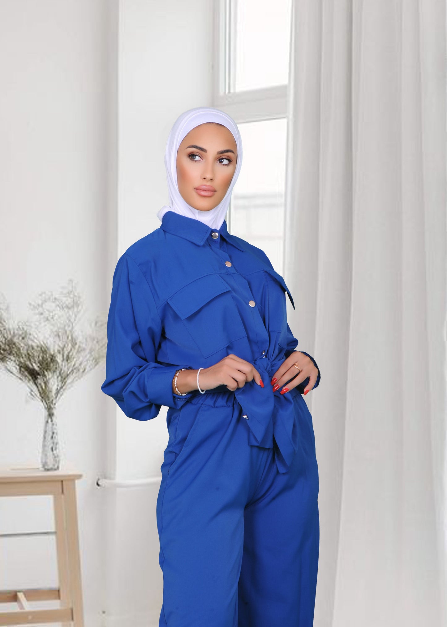 Cobalt Blue Two-piece pant suit